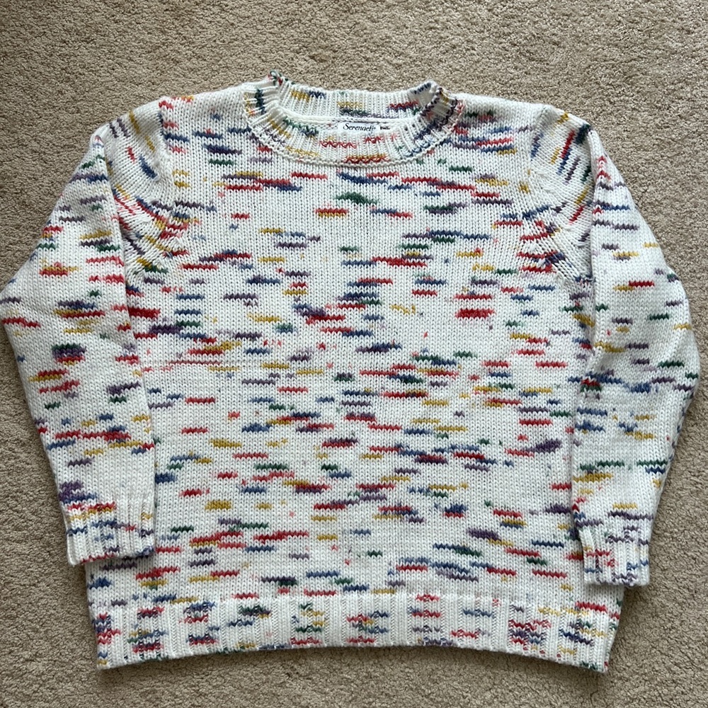 Serengeti Marled Colorful Crew Neck Sweater Size XL